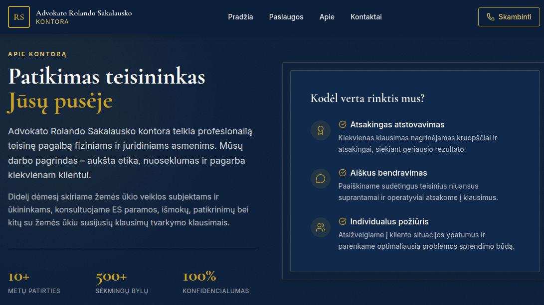 Kimi 2.6 sukurtas tinklapis