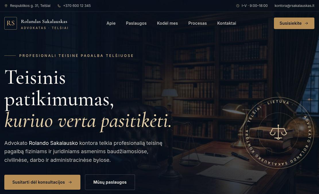 GLM 5.2 sukurtas tinklapis